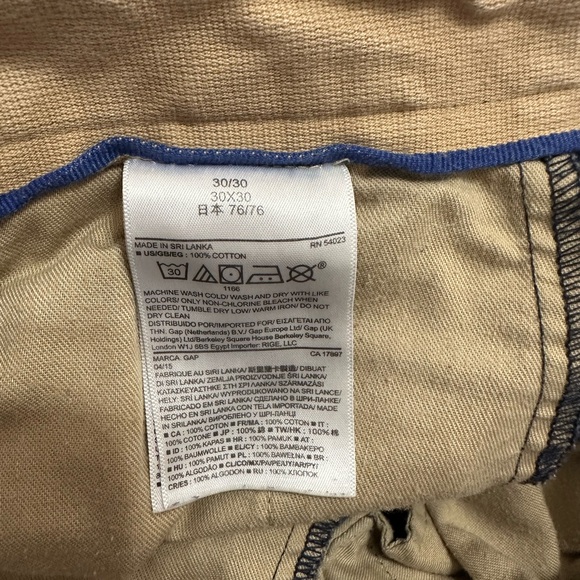 GAP Men's Lived in Slim Dark Blue Chinos - Picture 4 of 4